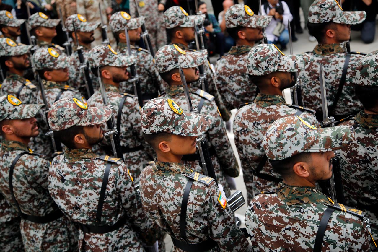 Citizens registered in initiative that encourages public participation in the war following US and Israeli attacks, conduct armed military exercises at Haft-e Tir Square in Tehran, Iran, Oct. 3, 2026. (AA Photo)