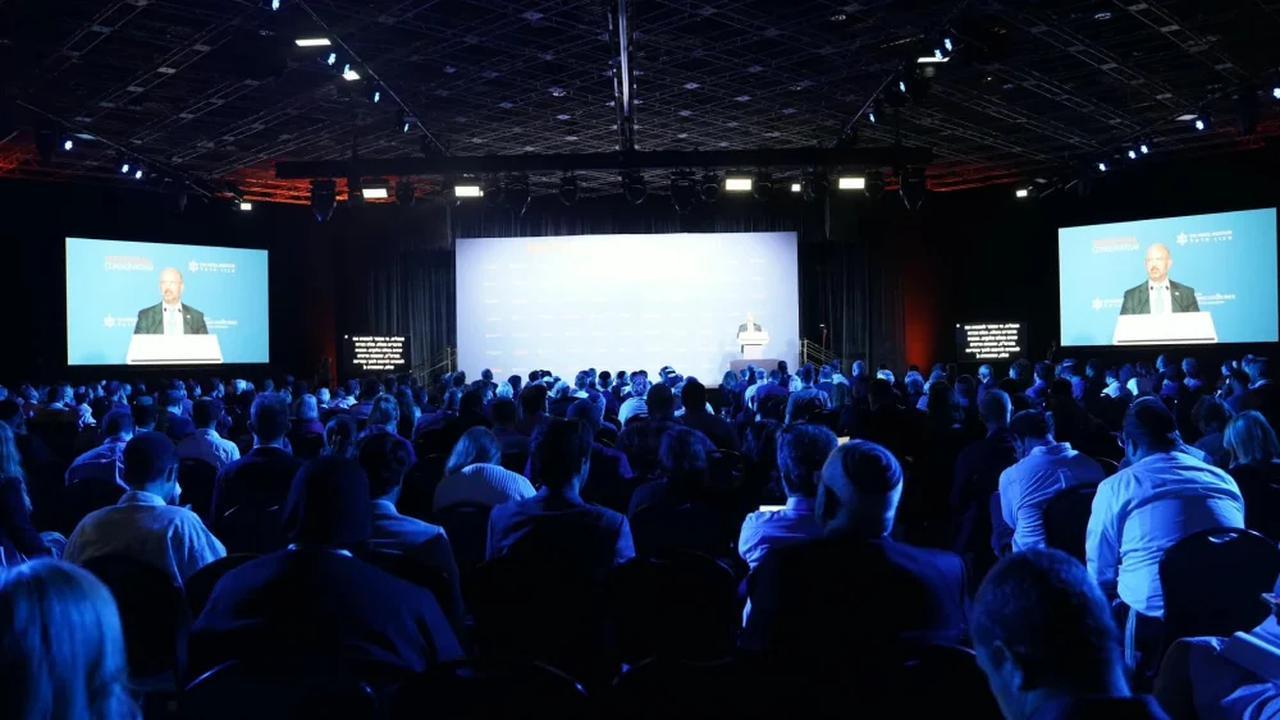 Hundreds of people attend the NatCon conference in Jerusalem on Oct. 6, 2026. (Photo courtesy of NatCon.)