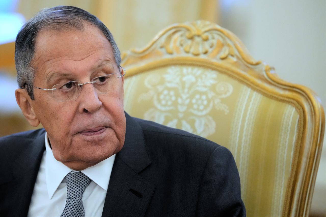 Russian Foreign Minister Sergey Lavrov attends a meeting with ASEAN secretary-general at Zinaida Morozova's Mansion in Moscow on October 13, 2026. (AFP Photo)