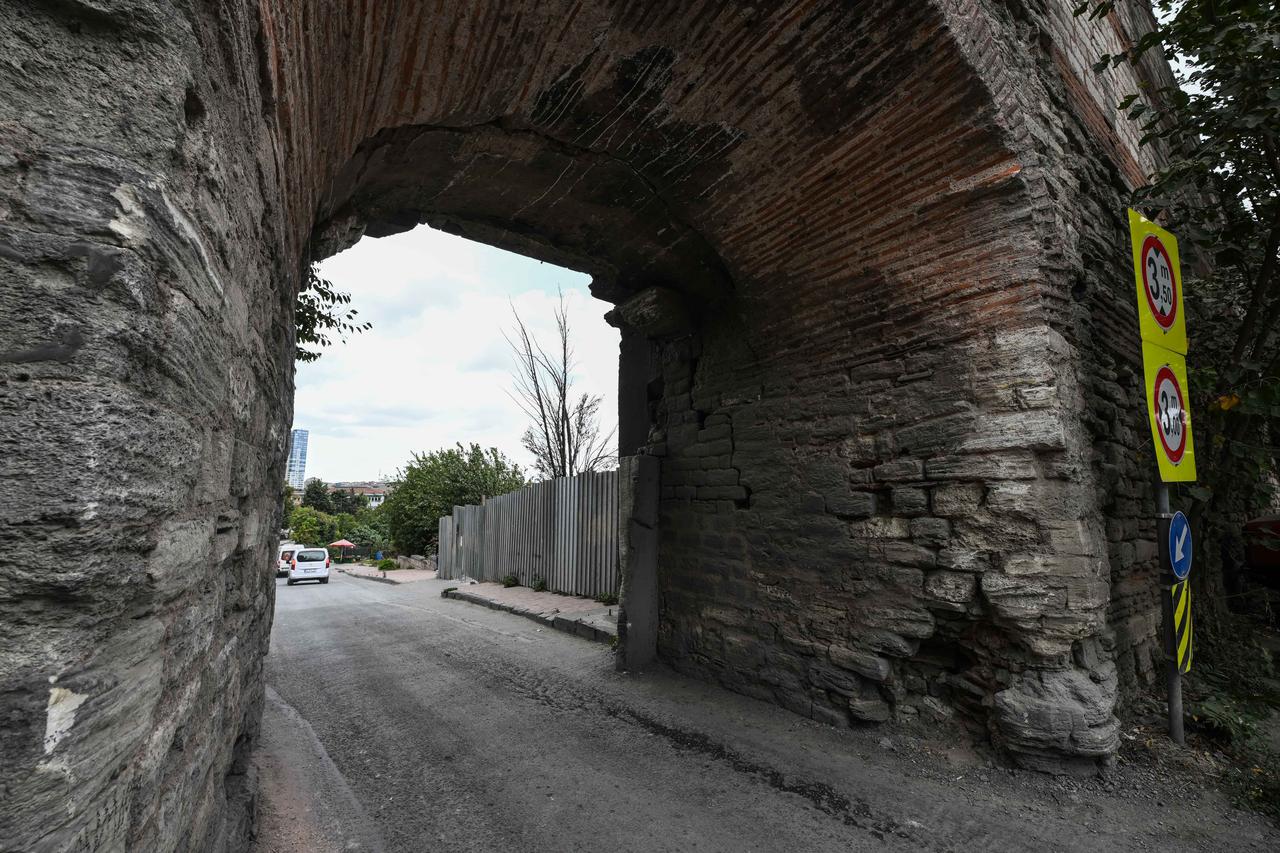 A view through Istanbul's historic Yedikule Gate, which preserves architectural traces of the Byzantine and Ottoman periods, Istanbul, Türkiye, October 14, 2026. (AA Photo)
