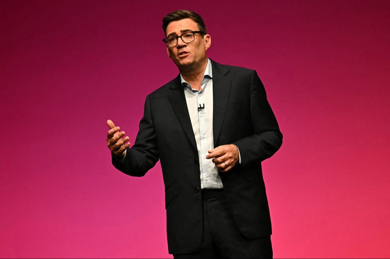 Britain's Prime Minister Andy Burnham delivers a speech on the third day of the annual Labour Party conference in Liverpool, north-west England, on September 29, 2026. (AFP Photo)