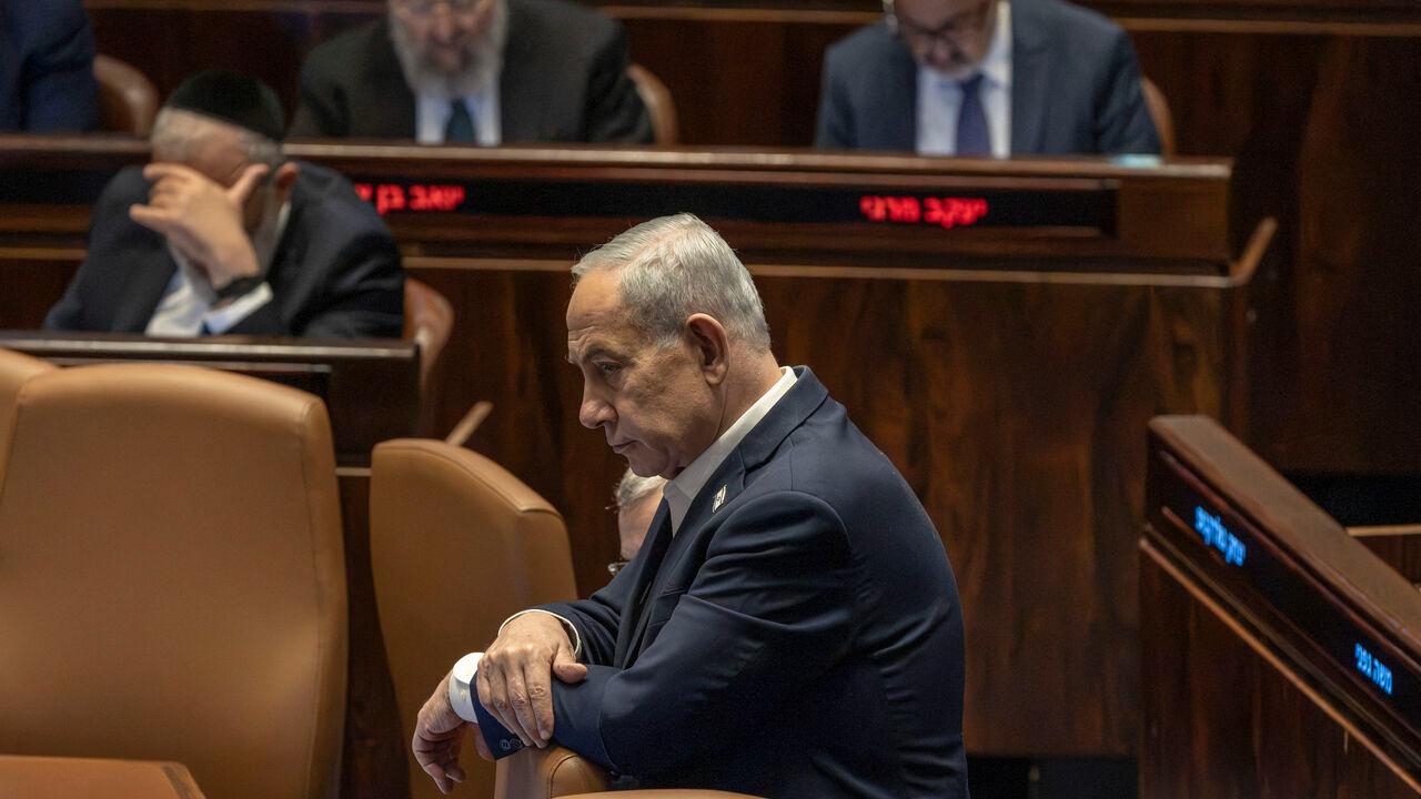 Israeli PM Benjamin Netanyahu attends a session of the Israeli Parliament at the Knesset in Jerusalem on July 16, 2026, before the start of the election recess ahead of the October 27 general election. (AFP Photo)
