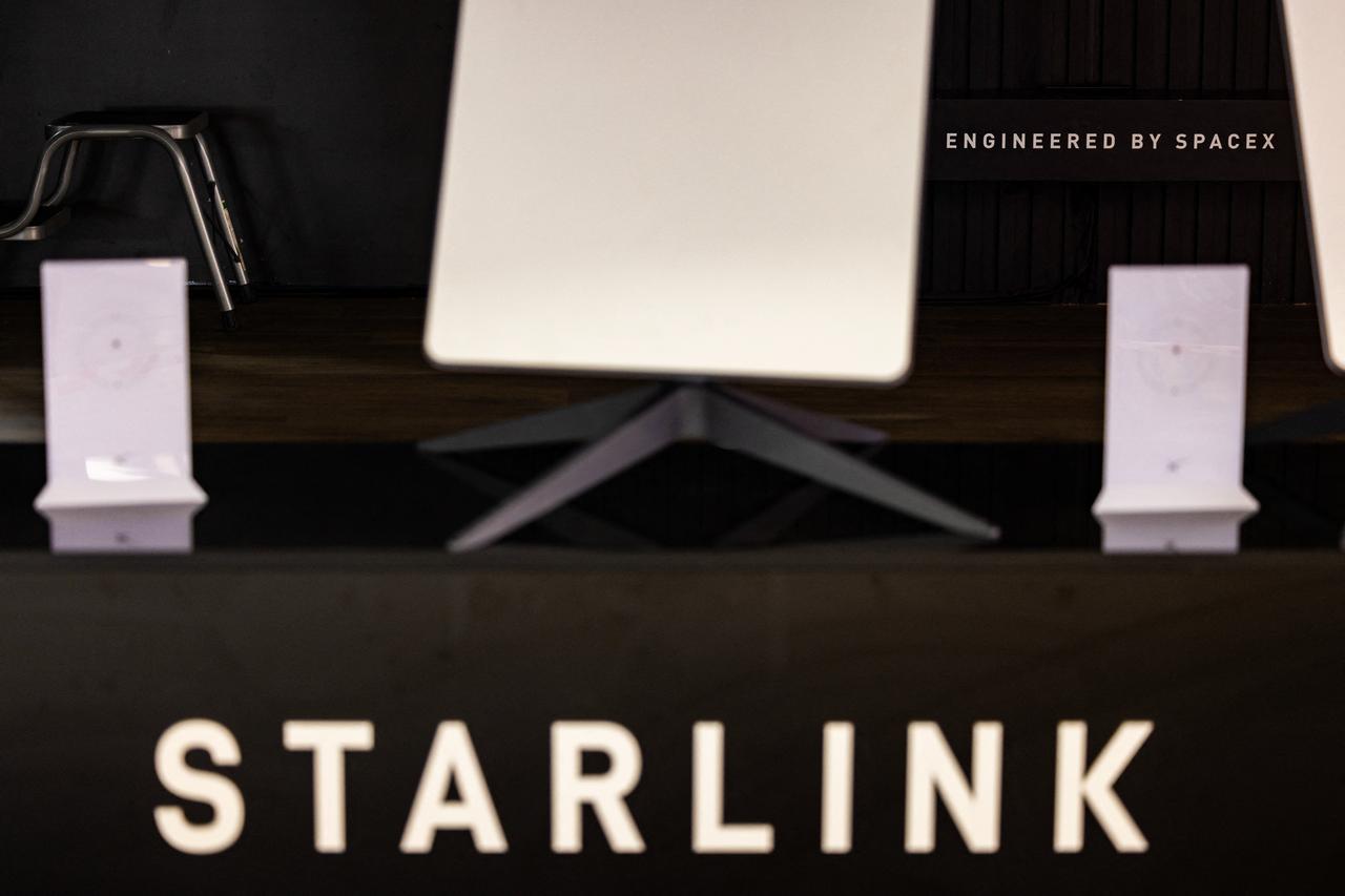 Starlink satellite antennas are seen at the Internationale Funkausstellung (IFA), the international trade show for consumer electronics and home appliances, on August 31, 2023 during a preview at the fair grounds in Berlin. (AFP Photo)