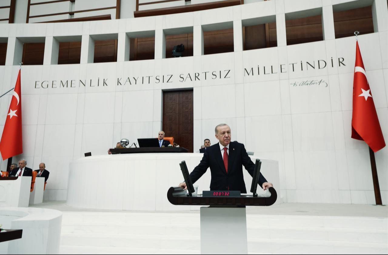 President Recep Tayyip Erdogan attends the Opening Event of the 5th Legislative Year of the 28th Term of the Grand National Assembly of Turkiye (GNAT), in Ankara, Türkiye, Oct. 1, 2026. (Turkish Presidency /Murat Cetinmuhurdar/Handout)