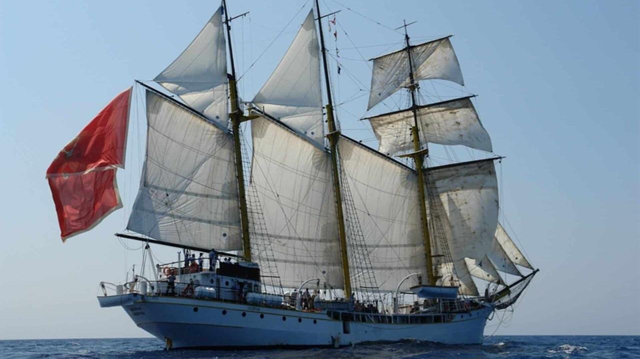 Photo shows the 100-year-old training ship ‘Jadran’, one of the subjects of the issue. (Ministry of Defence of Montenegro Photo via Balkan Insight)