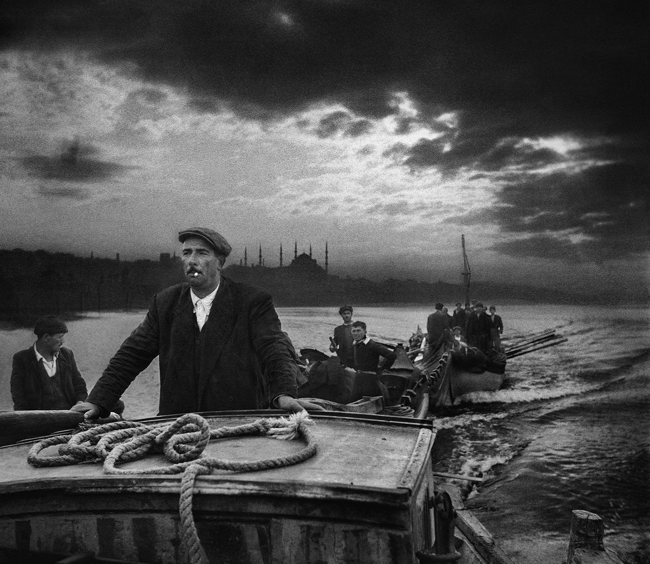 A photo from the exhibition "Fisherman at Kumkapi," which features the series of articles "Armenian Fisherman at Kumkapi" published in the Jamanak newspaper, Istanbul, Türkiye, Jan. 23, 2018. (Photo Courtesy of Ara Guler Museum)