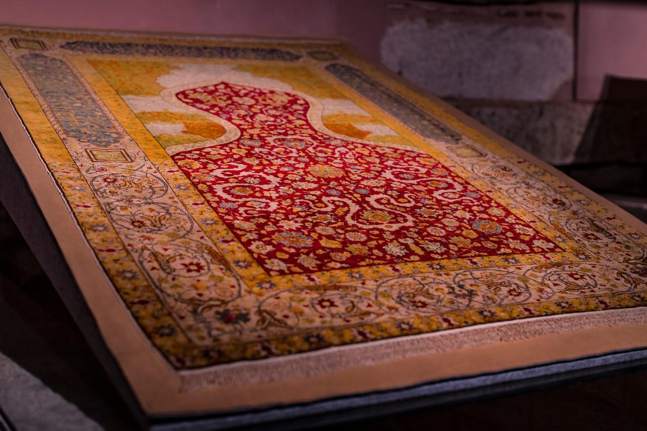 The photo shows a museum collection of traditional preserved ancient carpets in Istanbul, Türkiye, on April 5, 2017. (Adobe Stock Photo)