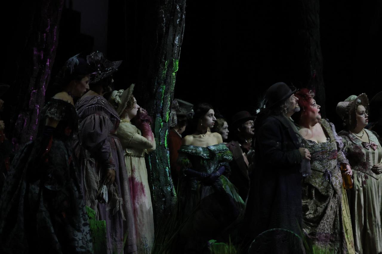 Cast members perform during a dress rehearsal of Lincoln in the Bardo at the Metropolitan Opera in New York, U.S., Oct. 2026.  (AFP Photo)