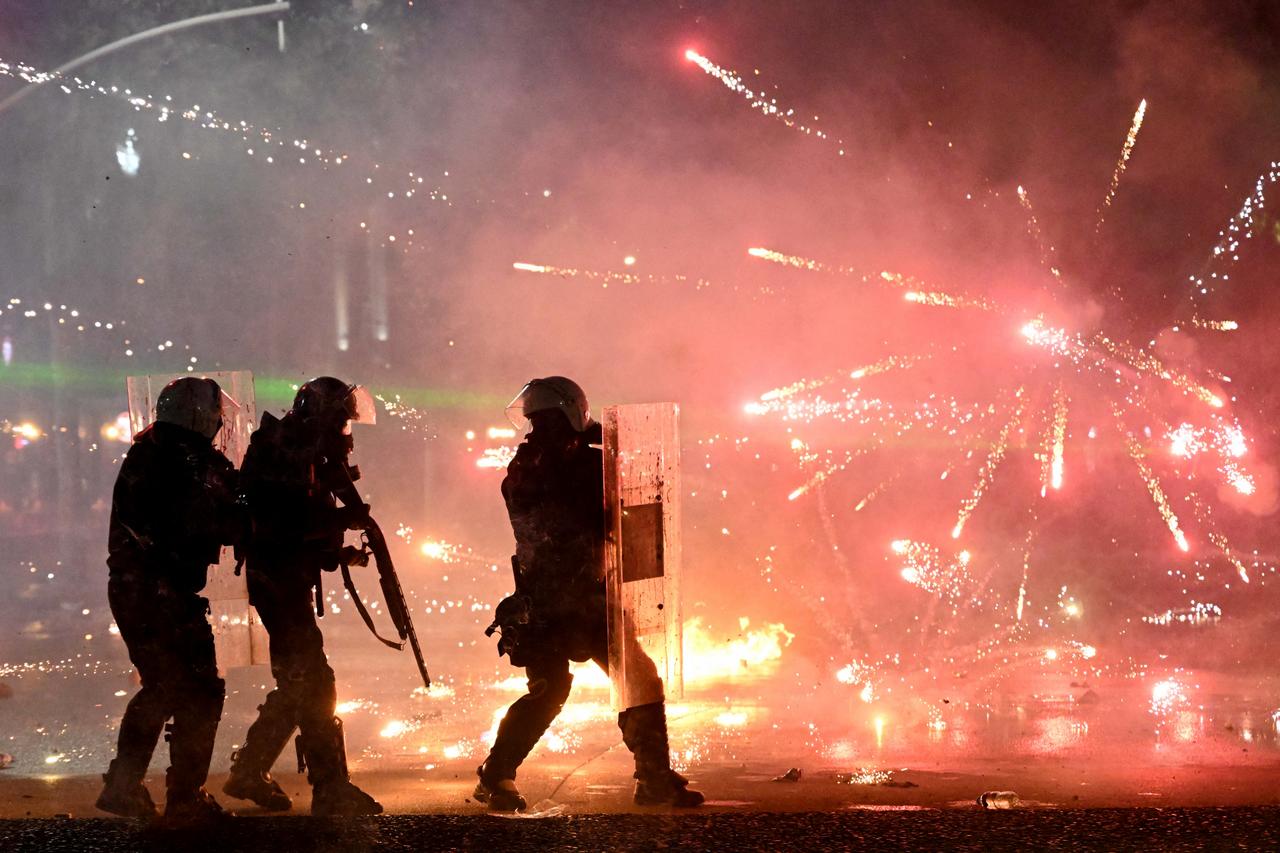 Albanian PM says protesters crossed 'red line' after police station set ablaze