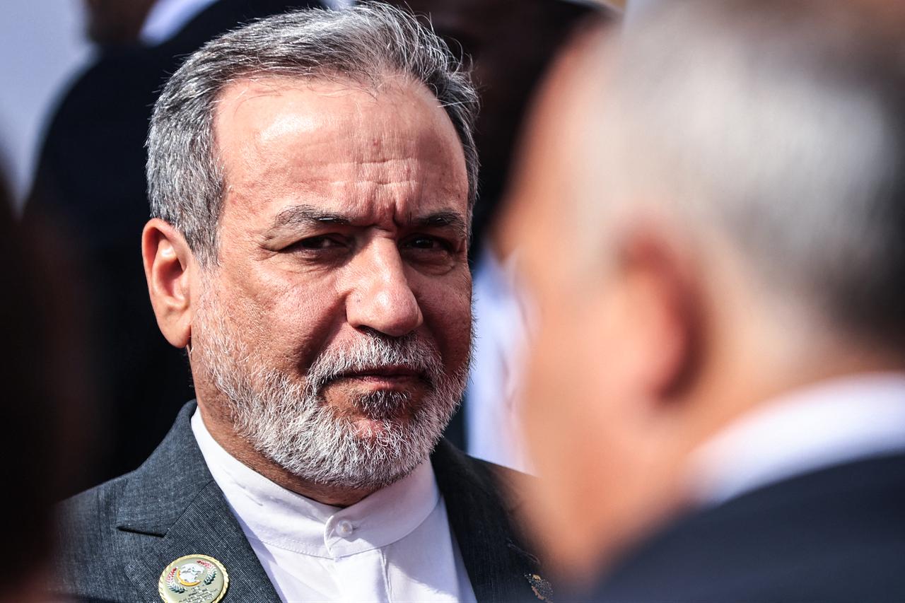 Iran's Foreign Minister Abbas Araghchi looks on during the family photo at the 52nd session of the Organisation of Islamic Cooperation (OIC) Council of Foreign Ministers in Baghdad on Oct. 17, 2026. (AFP Photo)