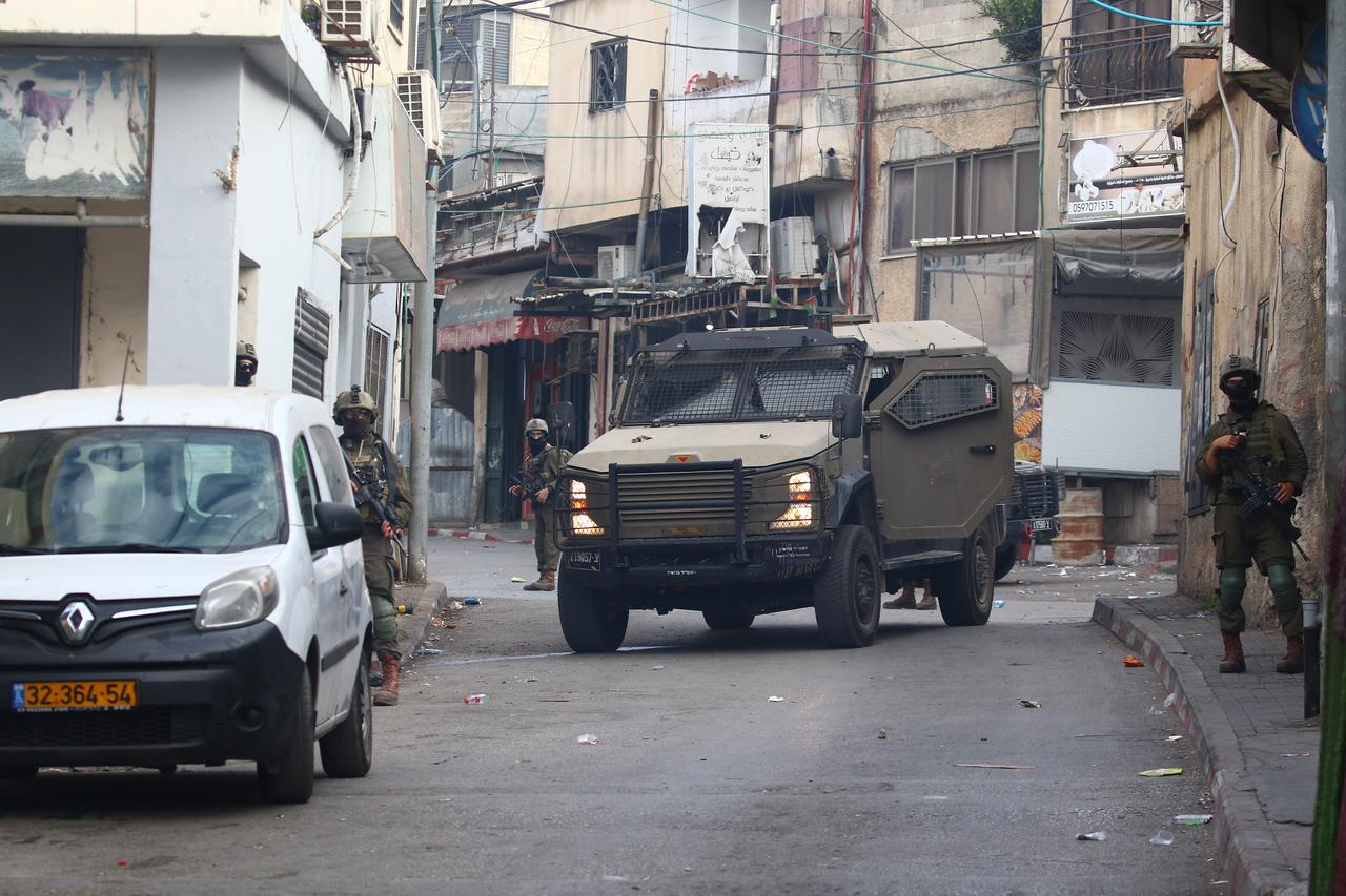Israeli forces carry out a raid on Jalazone Refugee Camp, north of Ramallah, West Bank, Palestine on October 14, 2026. (Stringer/AA Photo)