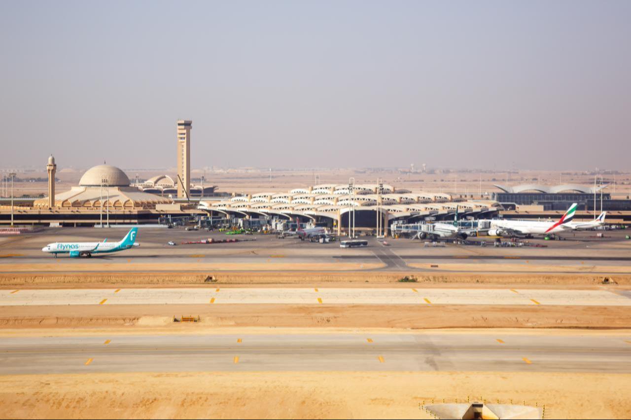 Aircraft parked at terminals and taxiways at King Khalid International Airport in Riyadh, Saudi Arabia, Feb. 15, 2023. (Adobe Stock Photo)