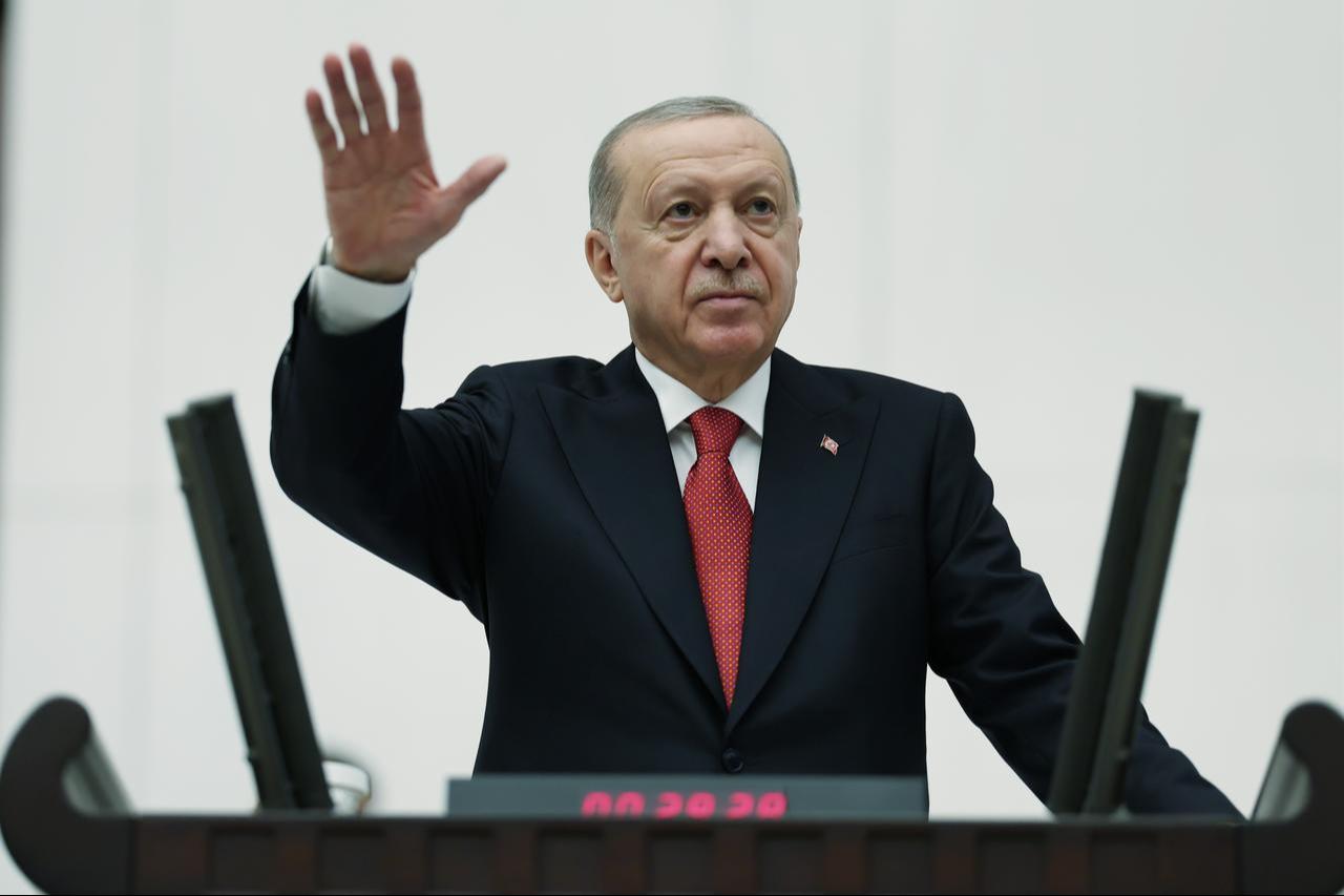 President Recep Tayyip Erdogan delivers a speech during the opening event of the 5th legislative year of the 28th term of the Grand National Assembly of Turkiye (GNAT), in Ankara, Türkiye, Oct. 1, 2026. (Turkish Presidency/Murat Cetinmuhurdar/Handout)