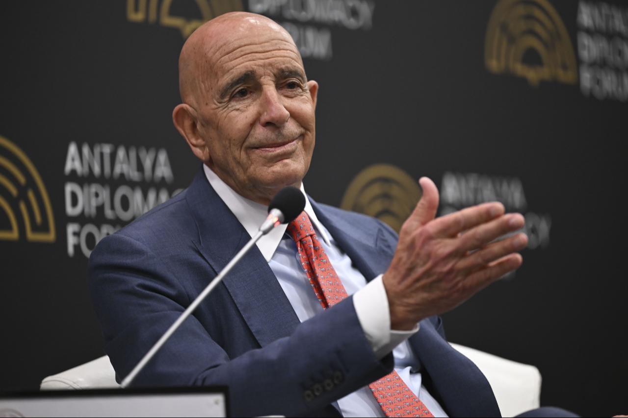 Ambassador to the Republic of Türkiye and Special Envoy for Syria, U.S. Thomas J. Barrack attends ADF2026 Talks within Antalya Diplomacy Forum in Antalya, Türkiye on April 17, 2026. (AA Photo)