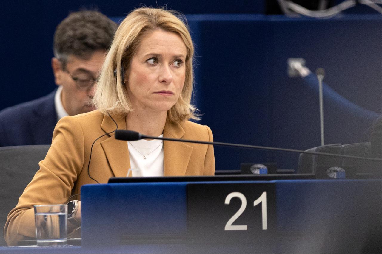 EU High Representative and Vice-President for Foreign Affairs and Security Policy Kaja Kallas looks on as she attends a plenary session at the European Parliament, in Strasbourg eastern France, on Oct. 20, 2026. (AFP Photo)
