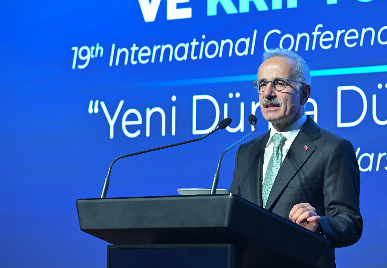 Photo shows Transport and Infrastructure Minister Abdulkadir Uraloglu speaking during an event in Ankara, Türkiye on Oct. 20, 2026. (AA Photo)