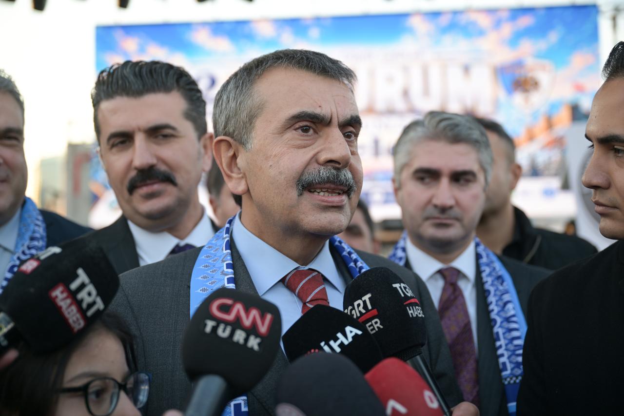 Türkiye's National Education Minister Yusuf Tekin speaks to reporters during the 12th Ankara Erzurum Promotion Days event in Ankara, Türkiye, Oct. 22, 2026. (AA Photo)