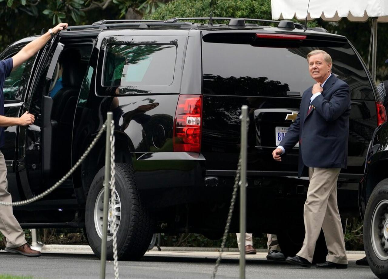 Senator Lindsey Graham (R-SC) walks to a vehicle before departing with U.S. President Donald Trump from the White House in Washington, U.S., October 7, 2018. (Photo via Shutterstock)