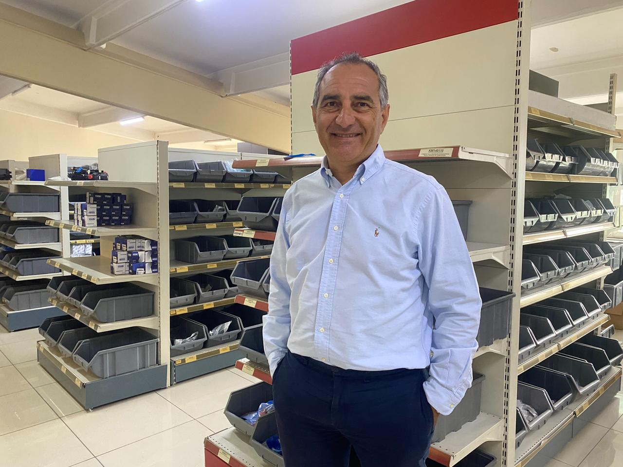 Aret Topuz, a businessman who owns and operates Topuz Sogutma Isitma, poses for a portrait during a press Q&A at his factory in Istanbul, Türkiye. (Photo via Türkiye Today/ Feiza Jdidi)