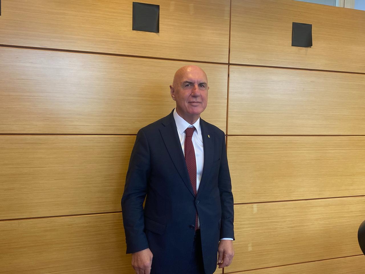 B. Murat Onay, Chairman of the Board of the Istanbul Dudullu Organized Industrial Zone, poses for a picture during a press Q&A in Istanbul, Türkiye. (Photo via Türkiye Today/ Feiza Jdidi)