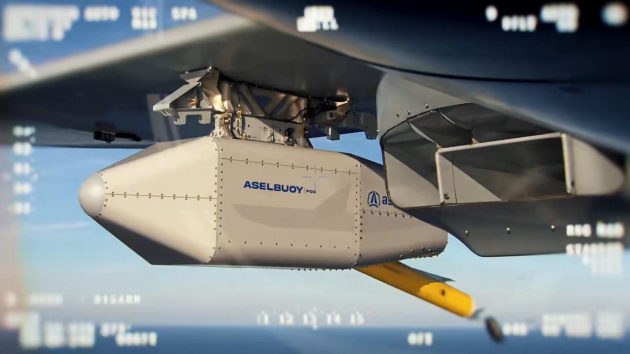 Aselsan's aselBUOY being launched from TAI's Aksungur unmanned aerial vehicle (UAV) during tests at a naval exercise off Antalya, Türkiye, Oct. 24, 2026. (Photo via X/@TUSAS_TR)