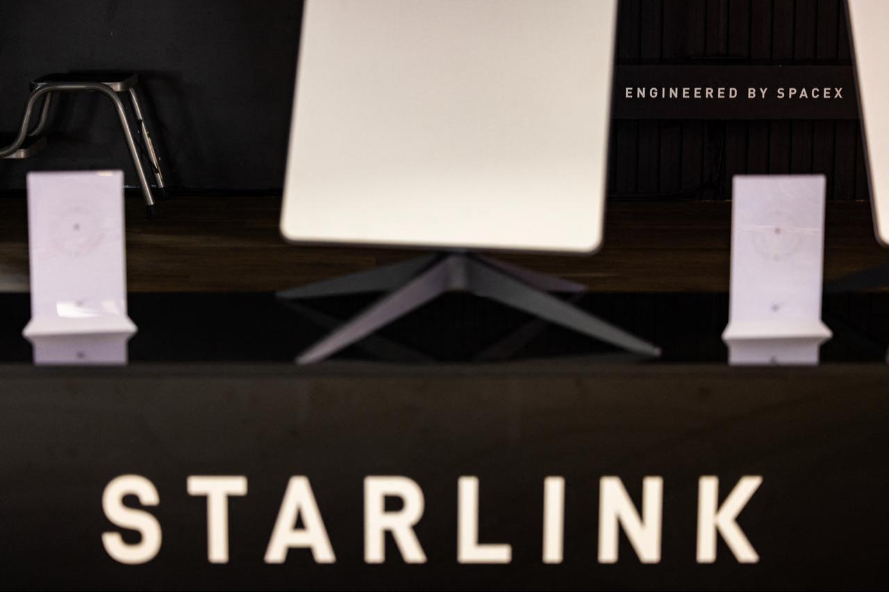 Starlink satellite antennas are seen at the Internationale Funkausstellung (IFA), the international trade show for consumer electronics and home appliances, on August 31, 2023, during a preview at the fairgrounds in Berlin. (AFP Photo)