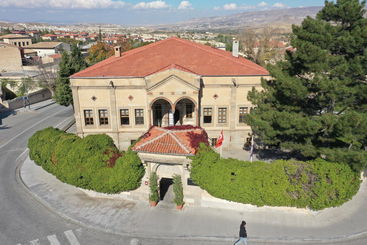 An aerial view of the historic Topakoglu Mansion in the Mustafapasa village of Urgup, Cappadocia. (AA Photo)