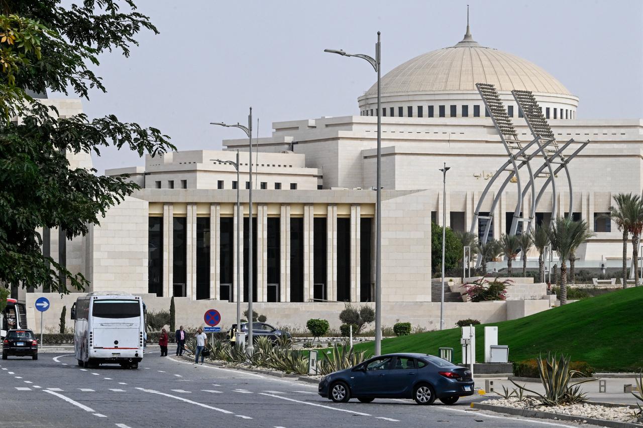 This photograph shows the Egyptian Parliament building in the New Administrative Capital, October 26, 2026. (AFP Photo)
