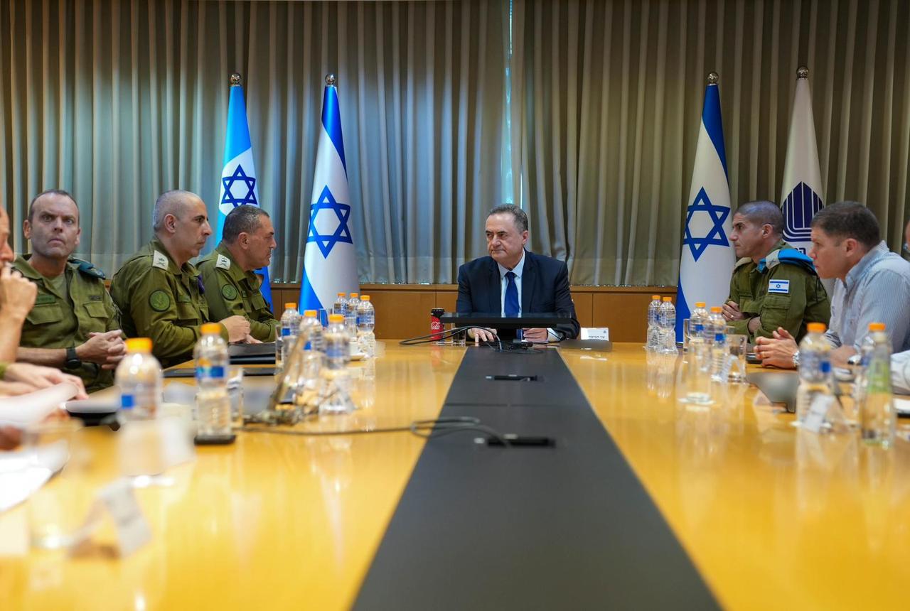 Israeli Defense Minister Israel Katz holds a security situation assessment meeting with Chief of Staff Eyal Zamir and other senior commanders in Tel Aviv, Israel, on April 23, 2026. (Israeli Ministry of Defense/Handout)