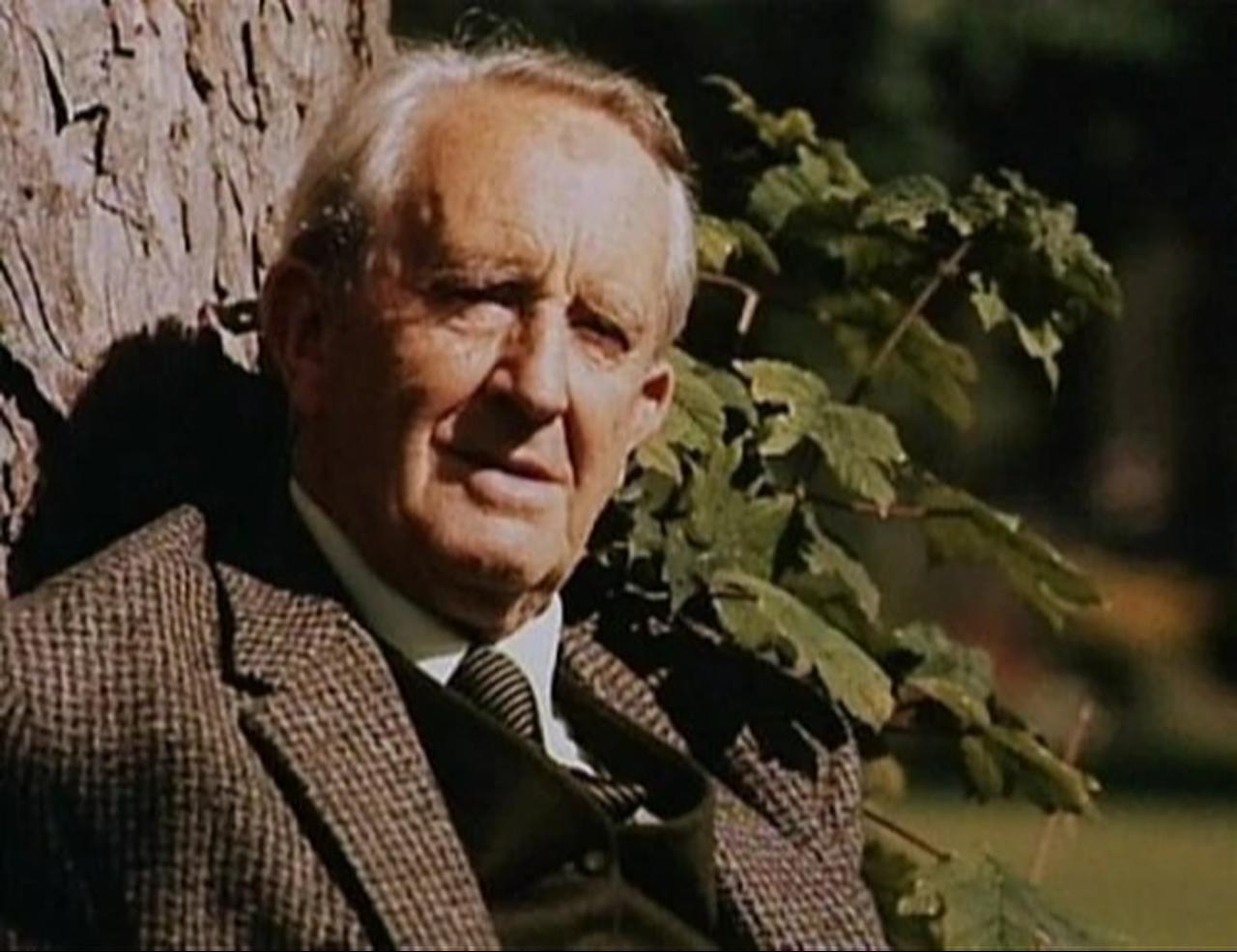 British author and linguist J.R.R. Tolkien, known for writing The Lord of the Rings and The Hobbit, poses for a portrait outdoors. (Archive Photo)