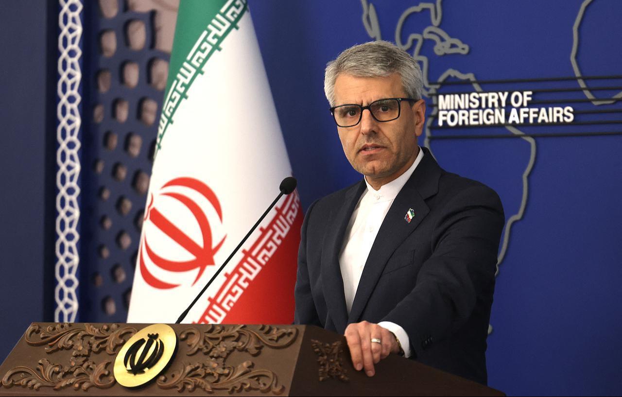 Iranian foreign ministry spokesman Esmail Baghaei responds to reporters during the weekly press conference held at the Ministry of Foreign Affairs in the capital Tehran, on Feb. 10, 2026. (AFP Photo)