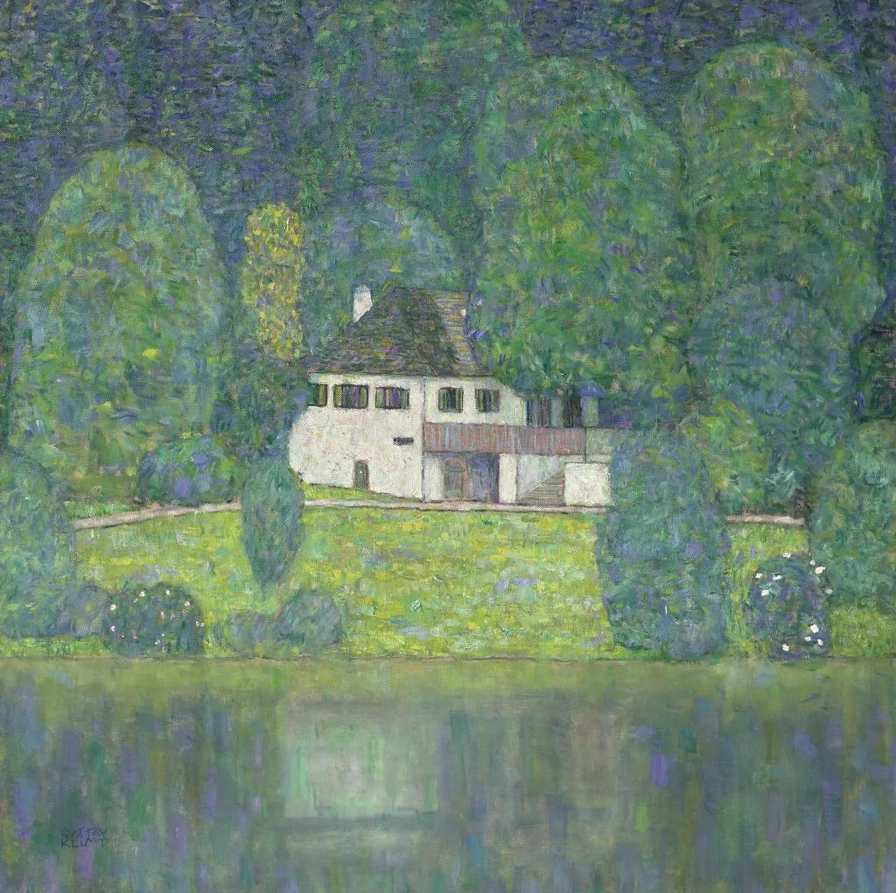 Gustav Klimt's Litzlbergkeller (1915–16), depicting a brewery and inn on Austria's Lake Attersee, is expected to fetch between $60 million and $80 million at Christie's New York auction on Nov. 17, 2026. (Photo via Christie's)
