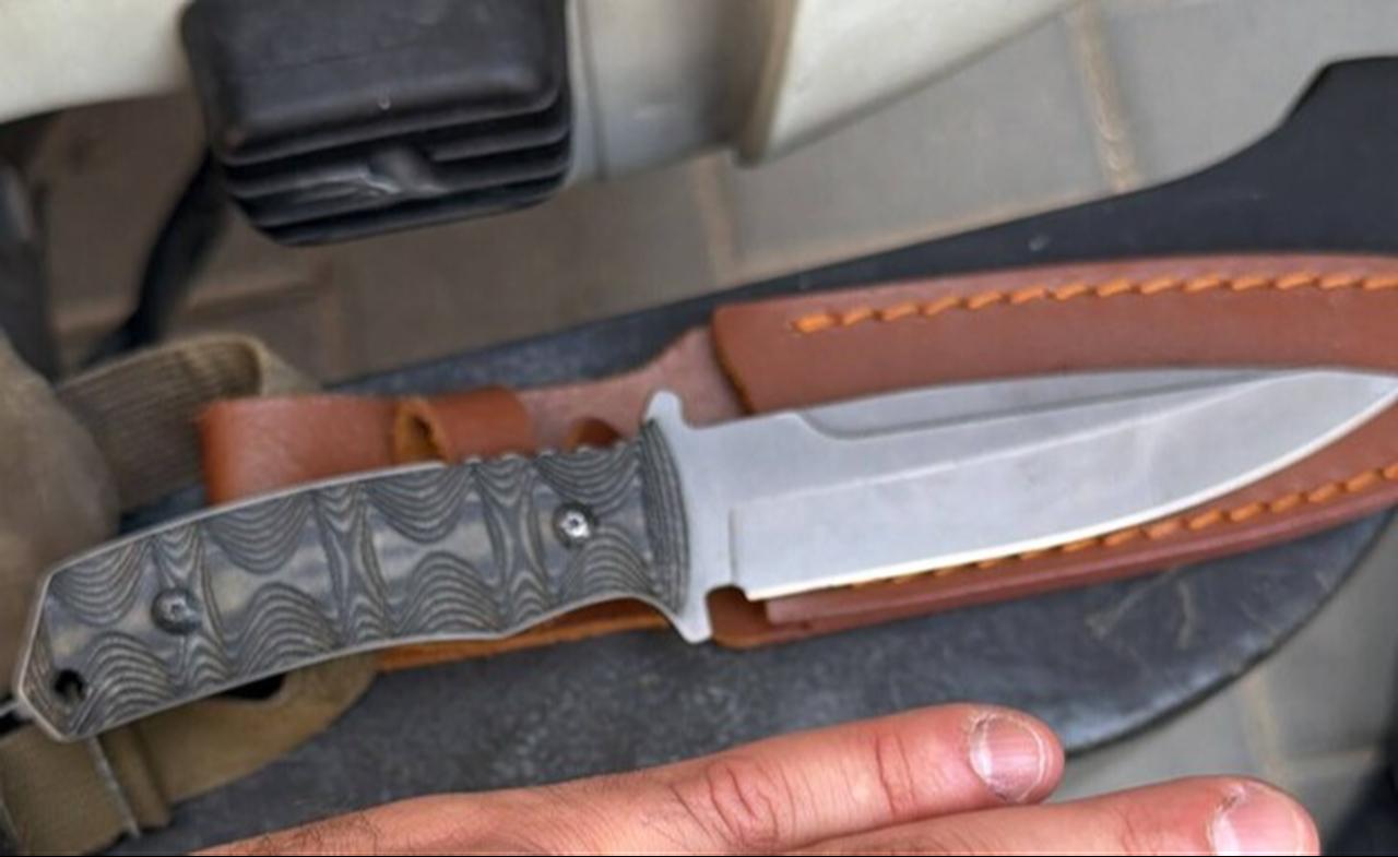 The knife that was found in the suspect's possession in Israel on Oct. 27, 2026. (Photo via Israeli Police Spokesperson=