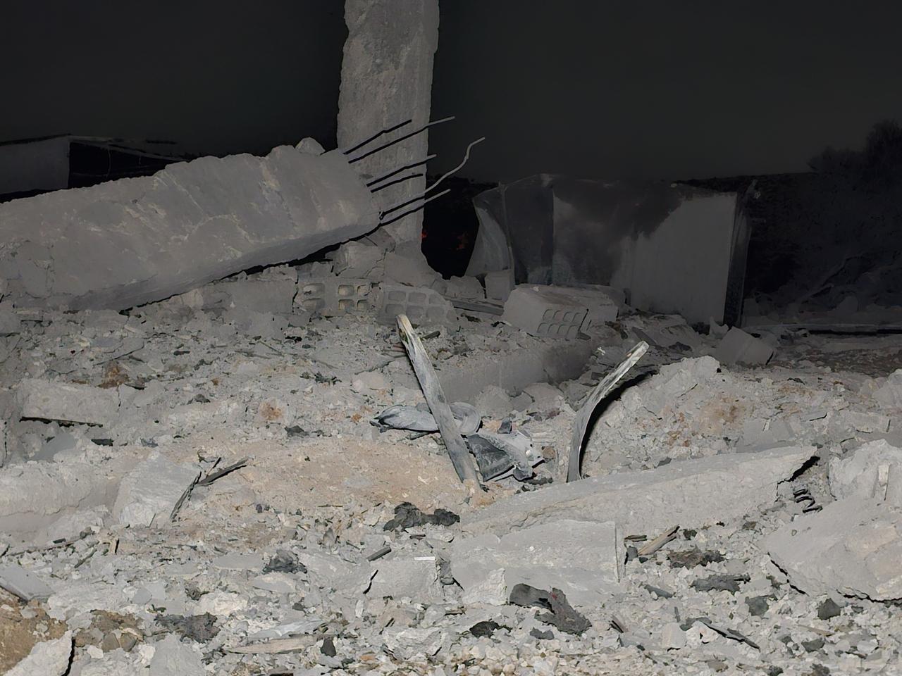 A view of destruction as Syrian media stated that Jordanian airstrikes kill 5 civilians in Daraa, Syria, October 26, 2026. (AA Photo)
