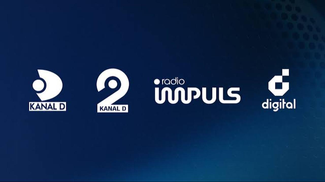 Logos of Kanal D, Kanal D2, Radio Impuls and Dogan Media's digital platform in Romania. (Photo via Dogan Media International)