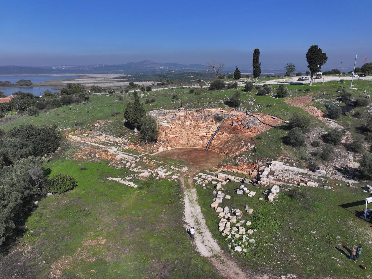 Archaeologists found a 1st-century cremation tomb among the seats of an ancient theater in Bursa, Türkiye. (AA Photo)