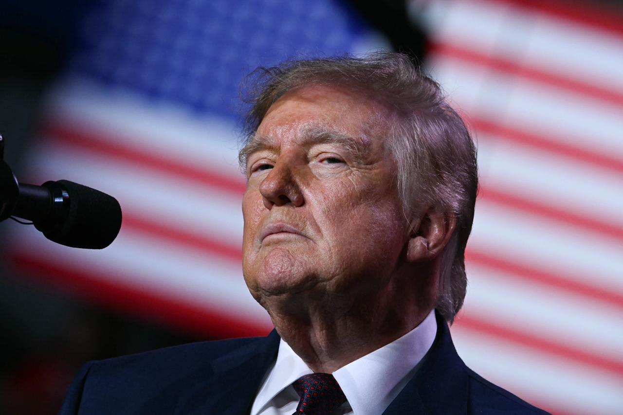 US President Donald Trump speaks during a midterm campaign rally at The Mitchell Center of the University of South Alabama in Mobile, Alabama on October 2, 2026. (AFP Photo)
