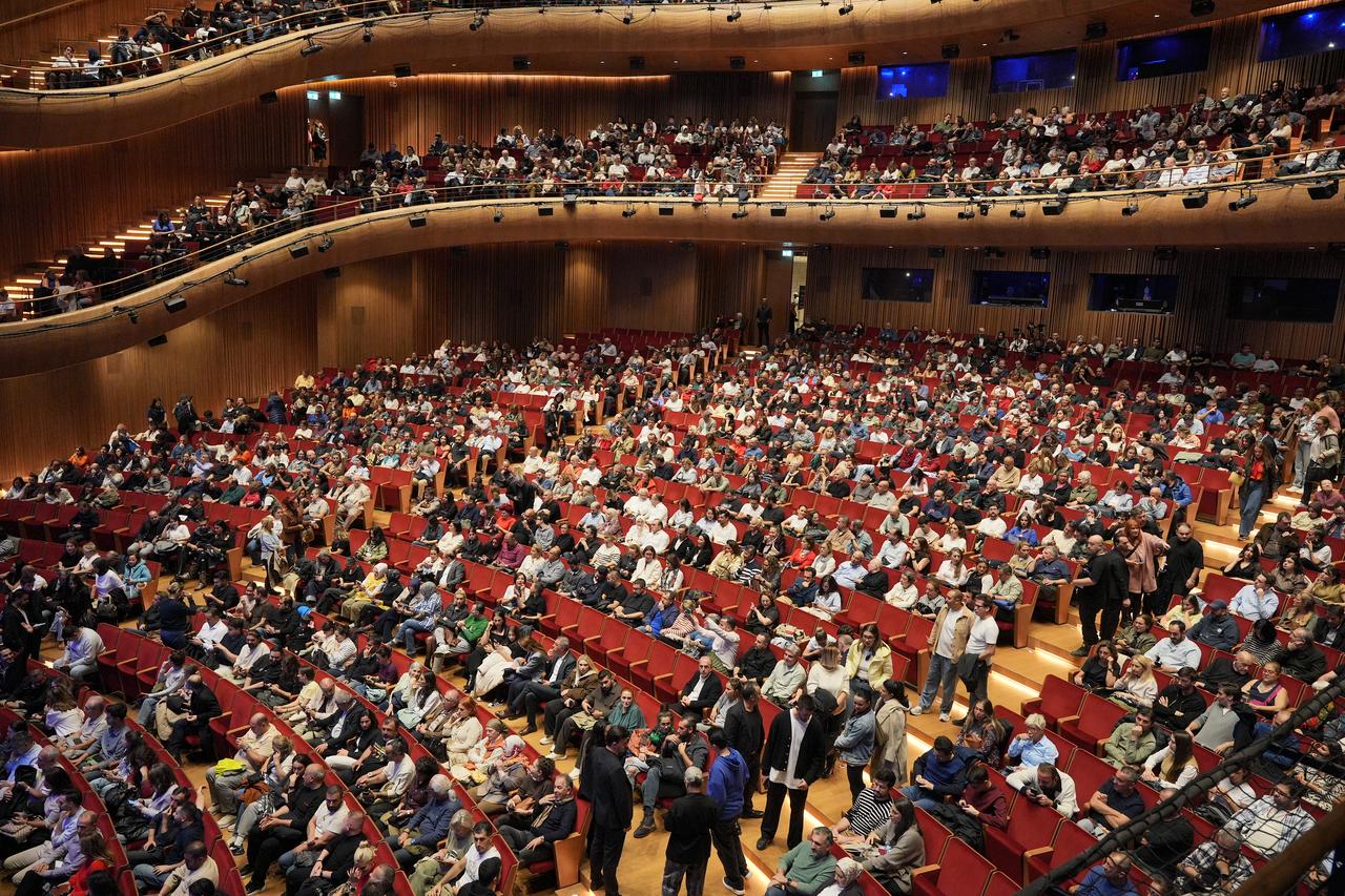 Visitors gather at a packed performance venue during the Istanbul Culture Route Festival, Istanbul, Türkiye, Oct. 3, 2026. (AA Photo)