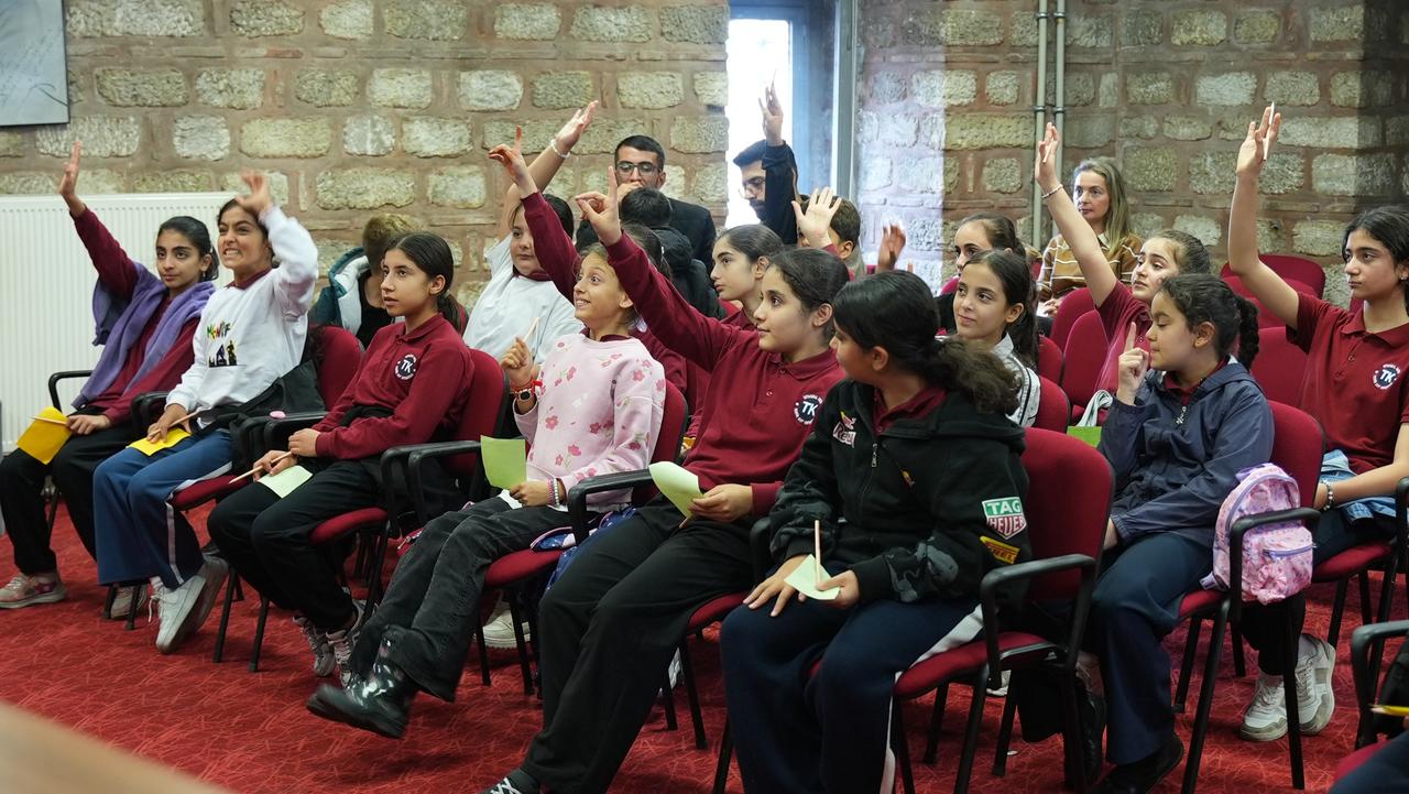 Children take part in an interactive workshop during the Istanbul Culture Route Festival, Istanbul, Türkiye, Oct. 3, 2026. (AA Photo)