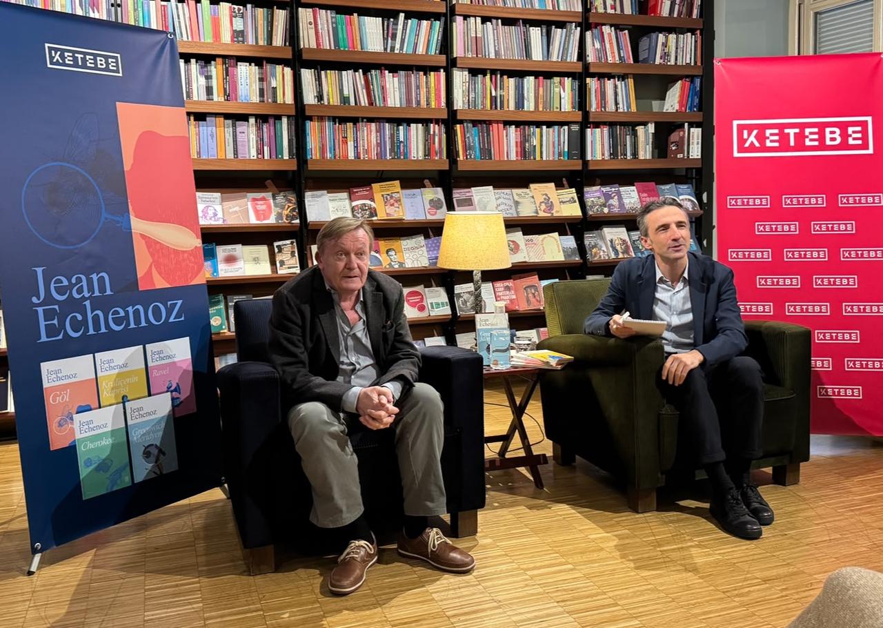 French author Jean Echenoz, winner of the Goncourt Prize, talks about blending fact and fiction and bending French grammar in Istanbul, Türkiye. (AA Photo)