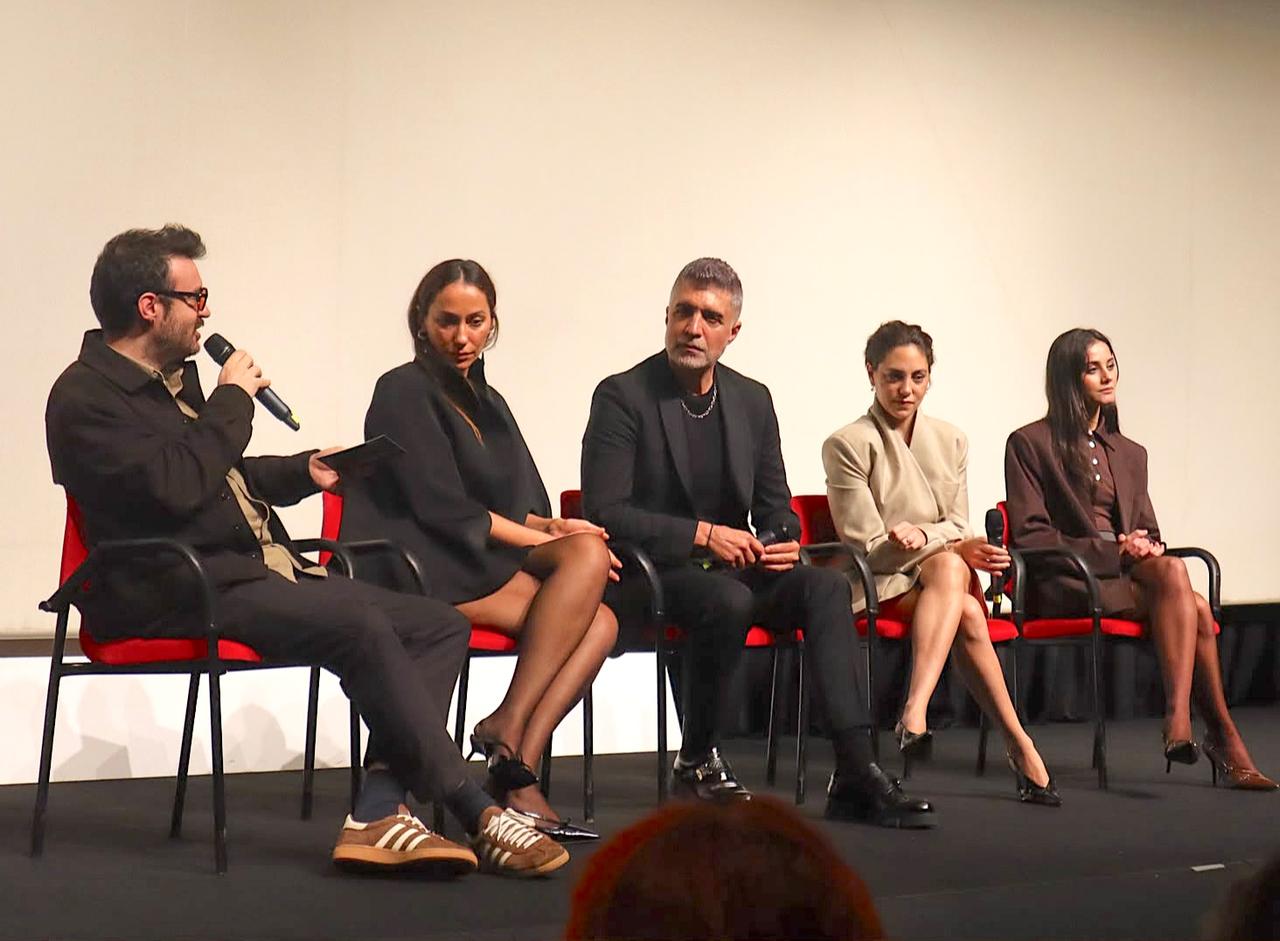 Director and actor Ozcan Deniz (C) joins cast members for a discussion following the Türkiye premiere of "The Last Supper" (Son Yemek) at the 63rd International Antalya Golden Orange Film Festival in Antalya, Türkiye, Oct. 29, 2026. (AA Photo)