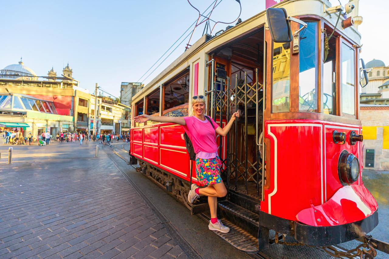 Tourist tram ride in Istanbul's Kabatas district. (Adobe Stock photo)