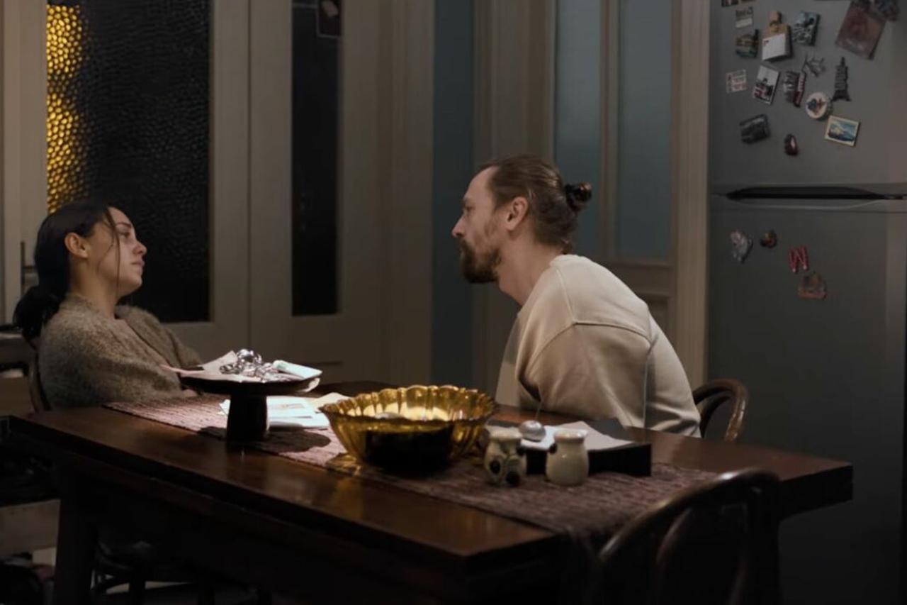Oyku Karayel as Elif and Metin Akdulger as Mehmet share a tense moment in a scene from Yesim Ustaoglu's 2026 drama "What Remains." (Photo via Ustaoglu Film Yapim)