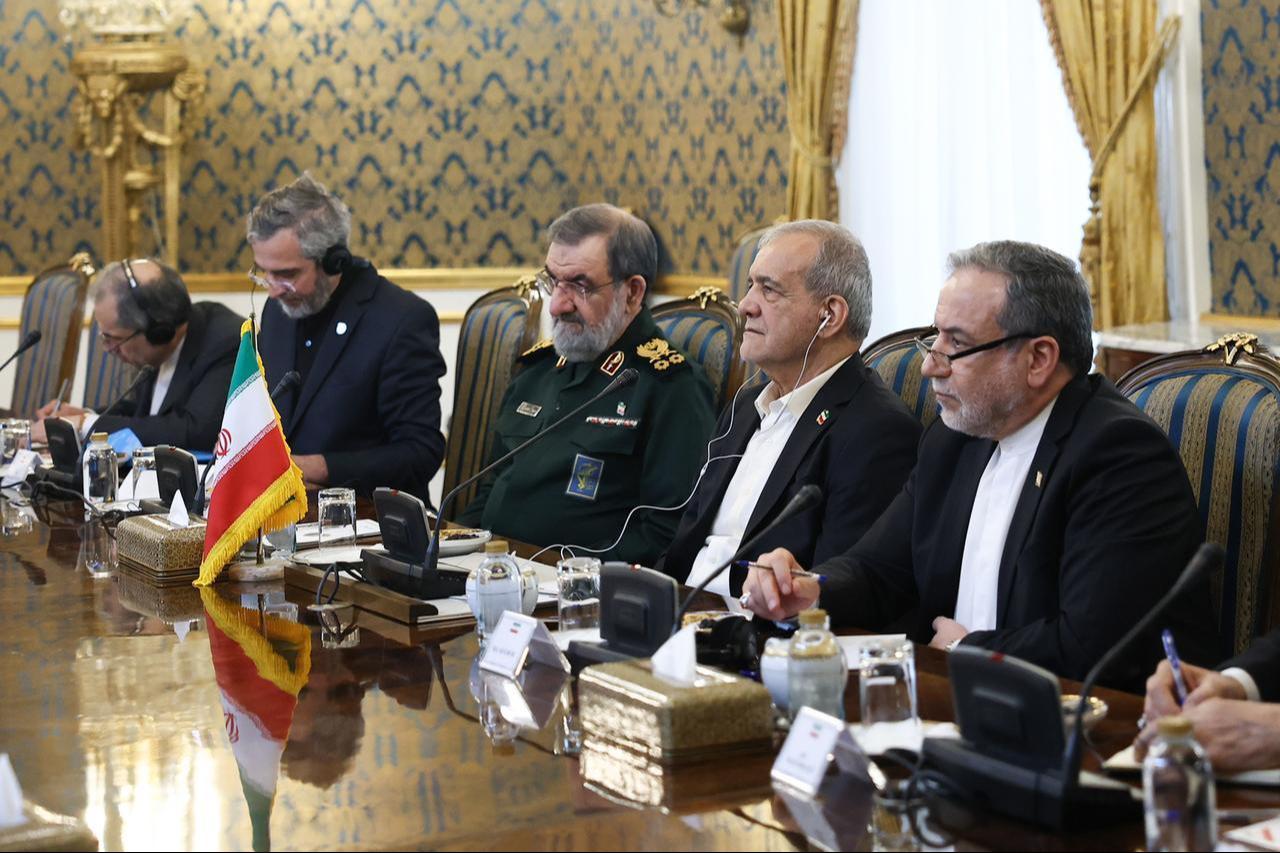 Delegations from Türkiye, Saudi Arabia, Pakistan, and Iran attend a quadripartite meeting on October 26, 2026 in Tehran, Iran. (Iranian Leader Press Office/Handout)