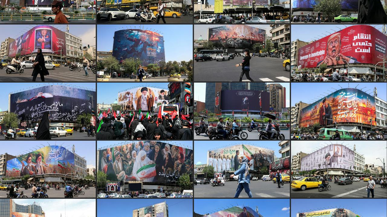 Inside Tehran studio that turns war news into anti-US billboards