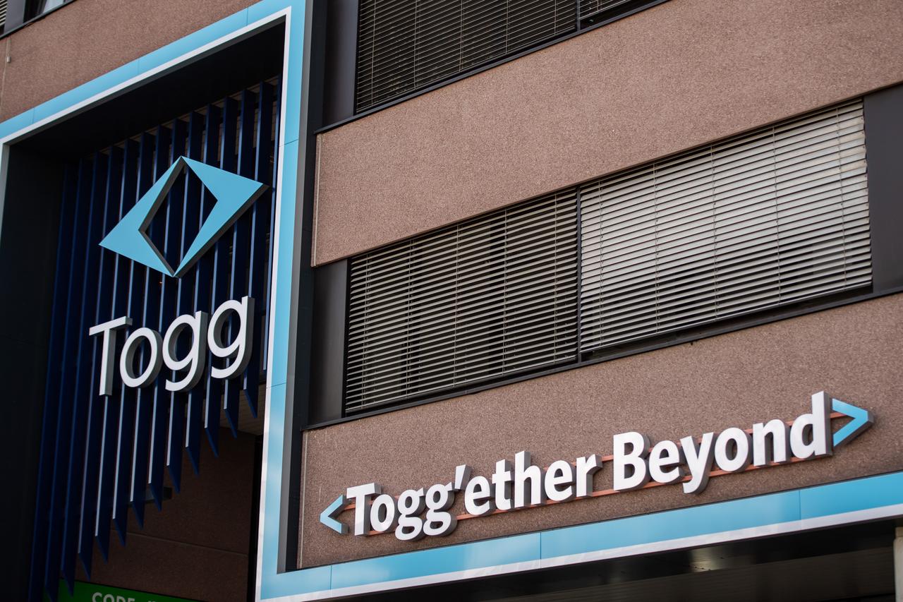 A Togg sign is seen at the Togg Europe GmbH headquarters in Fasanenhof, Stuttgart, Germany, October 03, 2026. (AA Photo)