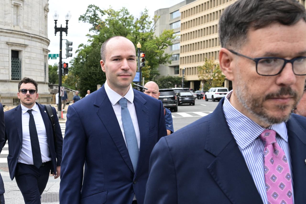 OpenAI President Greg Brockman (C) arrives near the White House ahead of a planned meeting with US President Donald Trump, in Washington, DC, on September  29, 2026. (AFP Photo)
