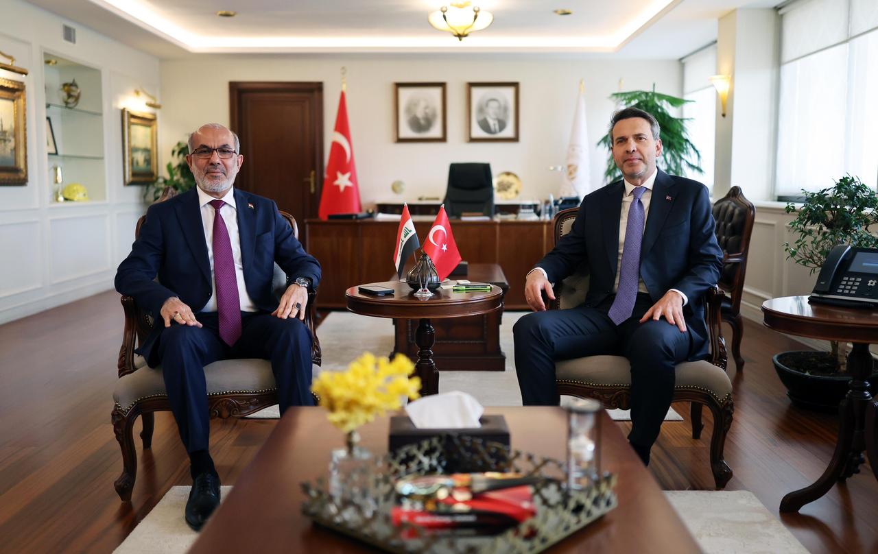 Türkiye’s Energy and Natural Resources Minister Alparslan Bayraktar meets with Iraqi Oil Minister Basim Mohammed Khudair in Ankara, Türkiye, Oct. 2, 2026. (Photo via X/@aBayraktar1)