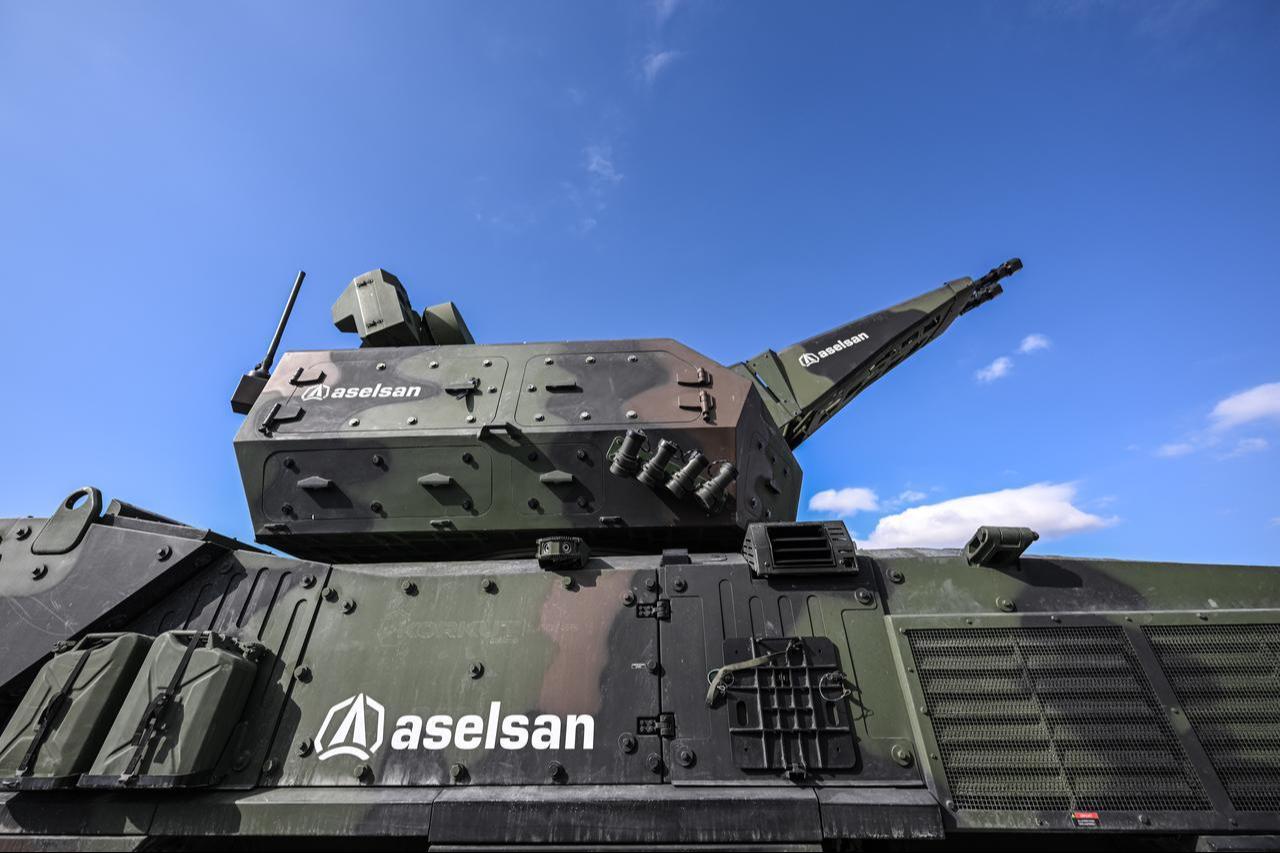 The photo shows the Aselsan's Korkut 35 Air Defense System during a firing demonstration at the Ministry of National Defense Karapinar Firing Test and Evaluation Group Command test range in Konya, Türkiye, Sept. 26, 2026. (AA Photo)