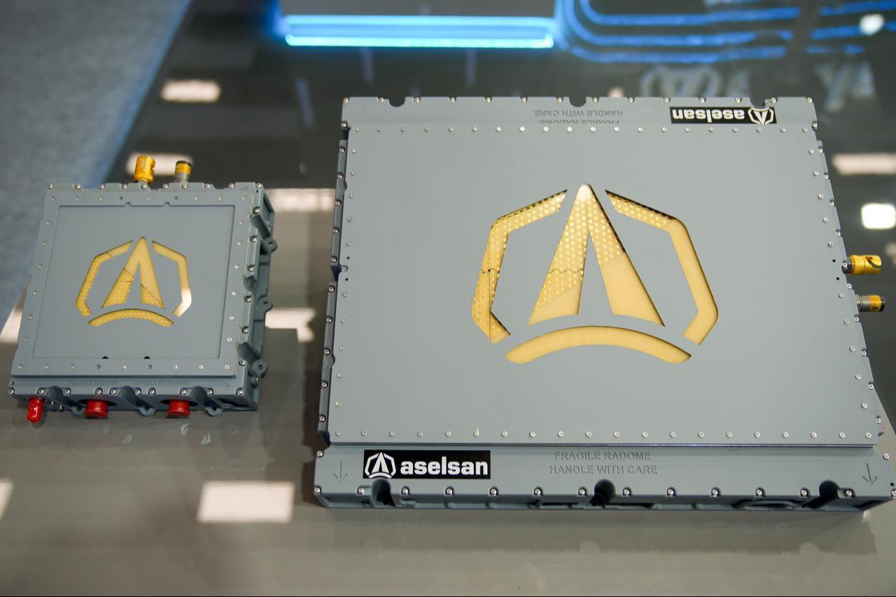 The photo shows satellite receivers for ground services using active electronically scanned array (AESA) technology at IAC 2026 in Antalya, Türkiye, on Oct. 5, 2026. (AA Photo)